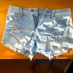 AE American Eagle 0 Jean Short Distressed Light